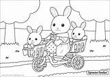 Coloring Sylvanian Families Pages Babies Bike Mother Print sketch template