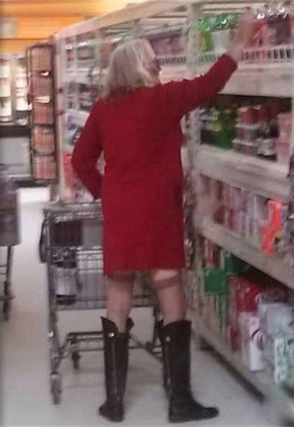 grandma wears black boots and stockings to walmart sexy fashion fail
