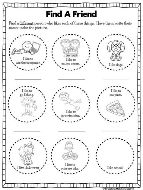 making friends worksheets kindergarten friendship worksheets middle