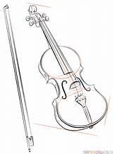 Violin Drawing Draw Bow Step Cello Tutorials Coloring Drawings Supercoloring Pencil Version Music Choose Board sketch template