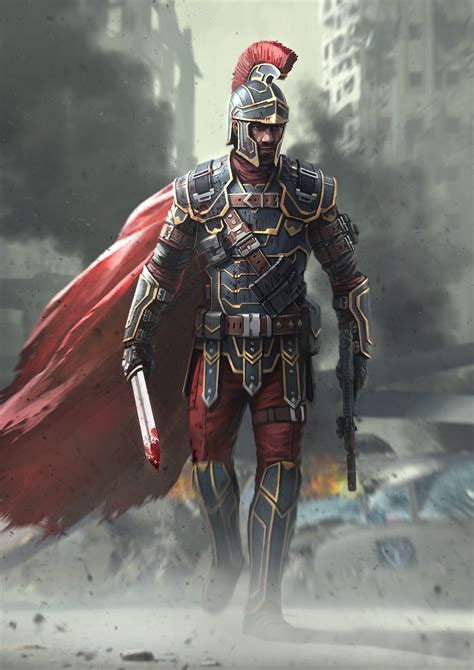 pin  yaroslav zelenko  bronya warrior concept art roman armor