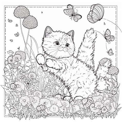 cute cat coloring pages  kids  adults  mindful life