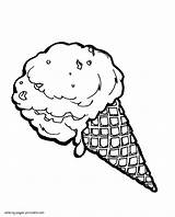 Coloring Ice Cream Cone Pages Printable Delicious Food sketch template