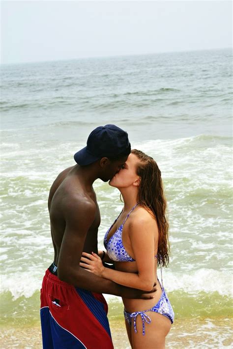 beach vacation interracial couples interracial art