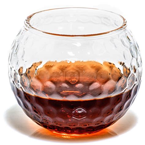 golf ball shaped whiskey glass set of two t for golfers
