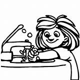 Washing Hands Wash Coloring Pages Hand Kids Drawing Girl Clipart Clip Color Clipartmag Popular Visit sketch template