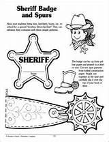 Sheriff Badge Wild West Badges Spurs Theme Farm Cowboy Crafts Hat Bring Choose Board sketch template