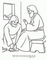 Jesus Feet Washing Coloring Disciples Washes Pages Bible His Printable Kids Crafts Color Preschool Sunday Clipart Drawing School Last Activities sketch template