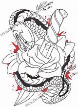Snake Dagger Rose Drawings Traditional Flash Deviantart sketch template