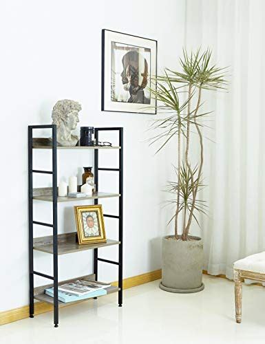 etagere de rangement vintage escalier  niveaux bois acier etagere plante meuble salonfr