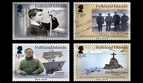 stamp set  commemorate shackletons  anniversary polarjournal