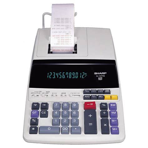 sharp el iii heavy duty color printing calculator  clock