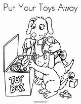 Coloring Toys Away Put Pages Toy Pick Box sketch template