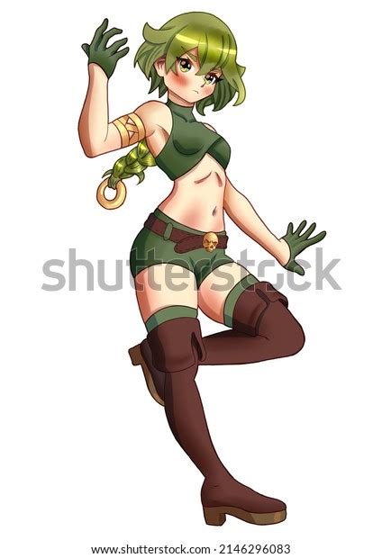sticker manga anime girl scout high stock illustration