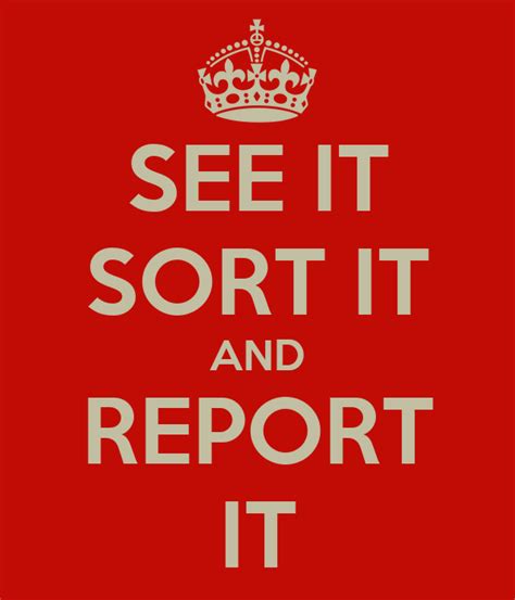 See It Sort It And Report It Poster Anita Reid Keep