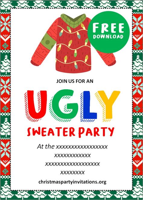 ugly christmas sweater invitation template
