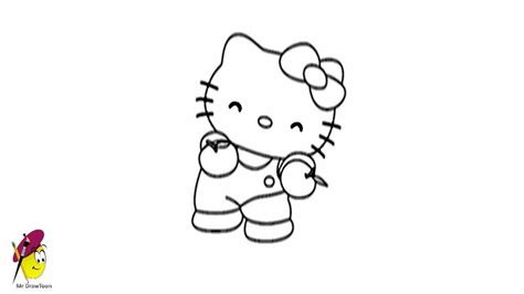 How To Draw Hello Kitty From Kitty Cat Youtube