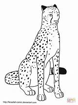 Coloring Cheetah Pages Sitting Drawing sketch template