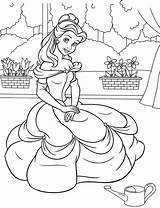 Coloring Pages Princess Girls Belle Printable Kids sketch template