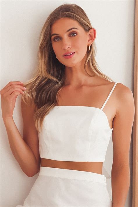 White Organza Top Sexy Crop Top Tie Back Cropped Tank Top Lulus