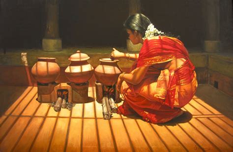 Indian Village Lifestyle Hyper Realistic Acrylic Paintings By Tamil