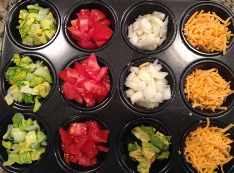 kitchen hack muffin tins  taco toppings intentional living