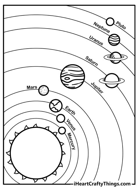 solar system outline printable