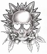 Skull Roses Rose Drawing Skulls Drawings Easy Cool Getdrawings sketch template