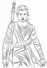 Rey Coloring Awakens Force Wars Star Pages Episode Vii Printable Colouring Book Color Super Drawing Cartoon Choose Board sketch template
