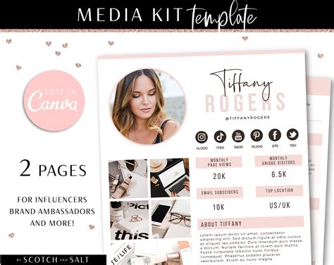 media kit template for influencer edit in canva scotch and salt