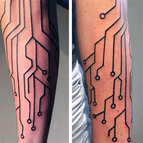 cool circuit board tattoo designs  men  guide sleeve tattoos cyberpunk tattoo