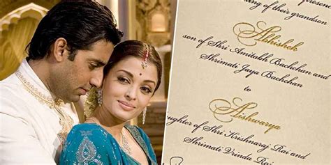 birthday special aishwarya abhishek bachchans wedding card   special  pics