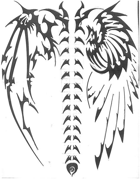 Tribal Devil Wing Tattoo