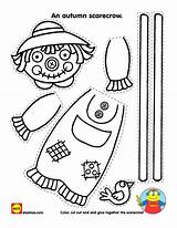 Scarecrow Fall Cut Autumn Craft Kids Activities Printable Crafts Coloring Scarecrows Paste Printables Preschool Kindergarten Halloween Pages Projects Board Templates sketch template