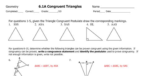 28 Triangle Congruence Practice Worksheet Worksheet
