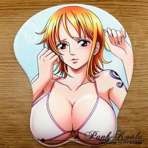 hot japan anime one piece nami 3d mouse pad sexy big soft breast mousepads ebay