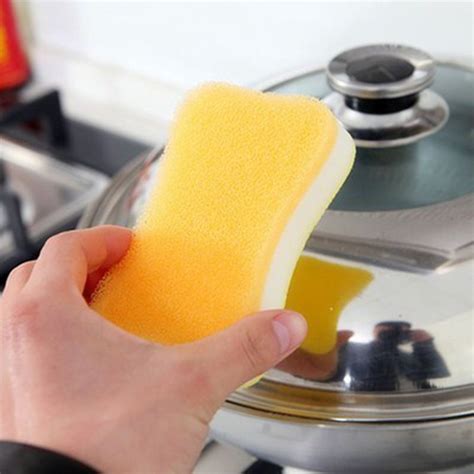 Yellow Multi Function Sponge Flannel Sponge Eraser Cleaning Sponges