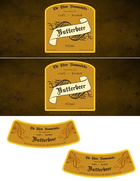 homemade butter beer  printable labels drink recipe