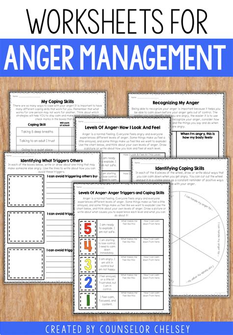 anger management worksheets   regulation  coping skills