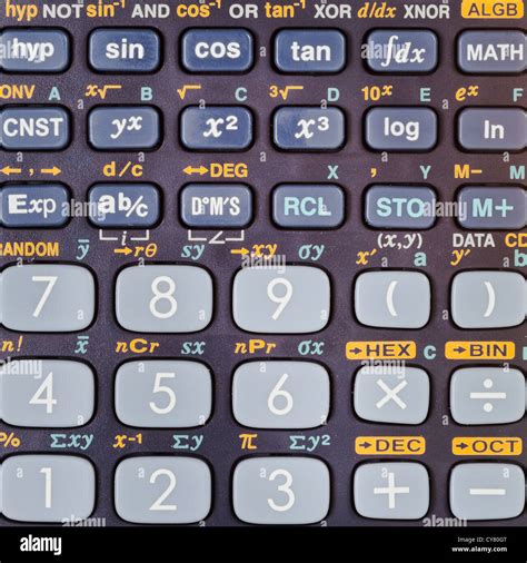 keypad  scientific calculator   mathematical functions close  stock photo alamy