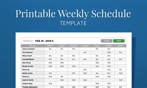 blank work schedule charlotte clergy coalition monthly ate