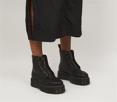 dr martens sinclair zip boot black milled leather ankle boots