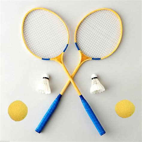 buy export quality wooden badminton  ball badminton rackets pair