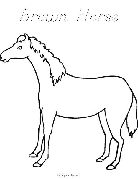 brown horse coloring page dnealian twisty noodle