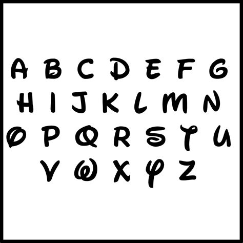 alphabet disney font printables     printablee