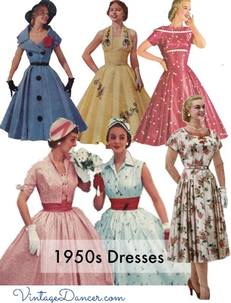Ten 1950s Dress Styles Vintage 50s Dresses