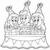 Birthday Party Kids Coloring Celebration Celebrations Surfnetkids Pages sketch template