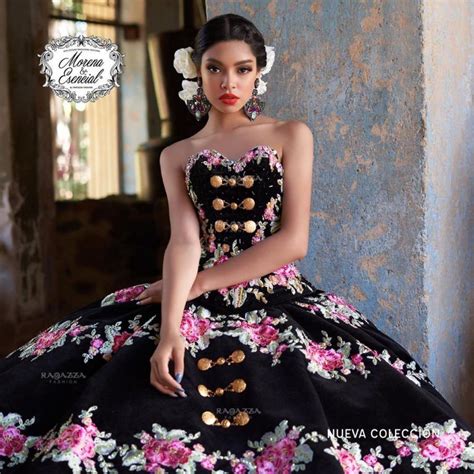 Ruffled Floral Charro Quinceañera Dress Ragazza Style