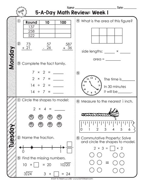 grade math worksheets  printable  learning   grade