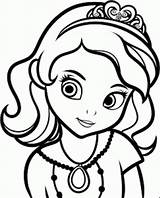 Sofia Coloring Pages First Princess Face Disney Color sketch template